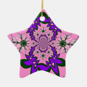 Ornement En Céramique Belle œuvre d'art rose bébé floral motif teinte vi