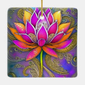 Ornement En Céramique Belle rose Ornate Lotus Fleurs Noël (Dos)