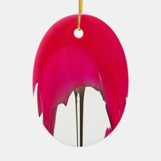 Ornement En Céramique Belle rose rouge extraordinaire sous le ciel blanc (Devant)