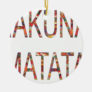 Ornement En Céramique Belles couleurs Vintages africaines Hakuna Matata