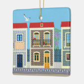 Ornement En Céramique Belles maisons portugaises avec tuiles ou azulejos (Gauche)