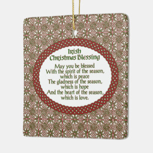 Ornement En Céramique Bénédiction irlandaise de Noël, vacances celtiq