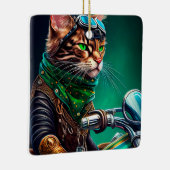 Ornement En Céramique Bengal Chat conduire vélo St. Patrick's Day (Droite)