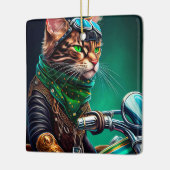 Ornement En Céramique Bengal Chat conduire vélo St. Patrick's Day (Gauche)