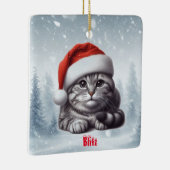 Ornement En Céramique Bengale Chat Snowy Noël (Droite)