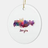 Ornement En Céramique Bergen skyline in watercolor (Gauche)