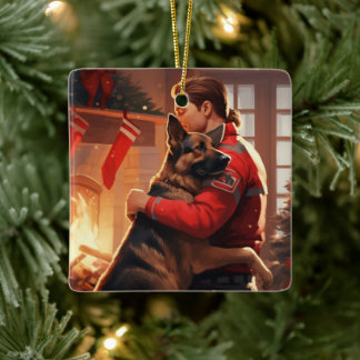 Ornement En Céramique Berger Allemand Flamand, Cadeaux Amoureux Pour Fem