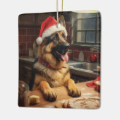 Ornement En Céramique Berger Allemand Noël Cookies Fête Fête Fête (Gauche)
