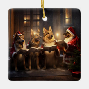 Ornement En Céramique Bergers allemands Noël Noël Noël