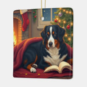 Ornement En Céramique Bernese Mountain Dog Christmas Bedtime Story (Gauche)