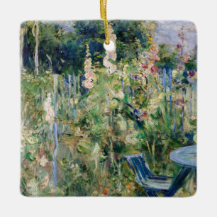 Ornement En Céramique Berthe Morisot - Roses Trémières / Althées