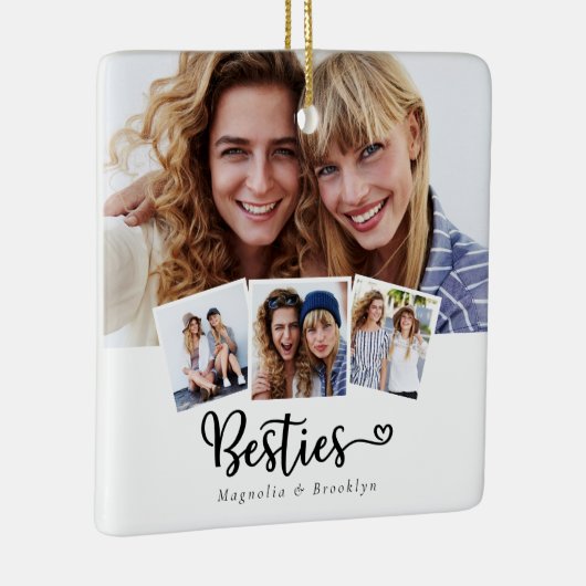 Ornement En Céramique Best Friends Photo Collage Besties Heart (Droite)