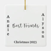 Ornement En Céramique Best Friends Script Noël Année photo (Dos)
