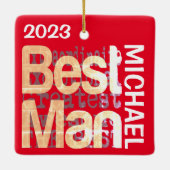 Ornement En Céramique Best Man Extraordinaire CUSTOM (Dos)