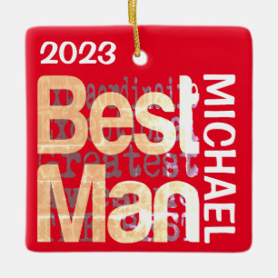 Ornement En Céramique Best Man Extraordinaire CUSTOM