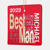 Ornement En Céramique Best Man Extraordinaire CUSTOM (Gauche)