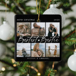 Ornement En Céramique 'Bestest Bestie' Friends Keepsake Photo Collage<br><div class="desc">Let a friend know how much she means to you with this keepsake gift photo collage christmas ornament. Design features 6 of your favorite pictures of you and your best friend,  script text that reads 'Bestest Bestie',  name/s and year.</div>