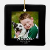 Ornement En Céramique Besties Nom photo Noël (Dos)