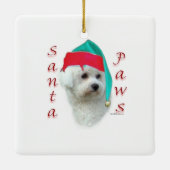 Ornement En Céramique Bichon Frise Père Noël Paws (Dos)