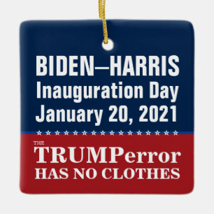 Ornement En Céramique Biden Harris Inauguration Trumperor n'a pas de vêt