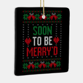 Ornement En Céramique Bientôt mariés Joyeux Noël Mariée & Marié (Droite)