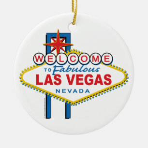 Ornement En Céramique Bienvenue à Las Vegas Retro