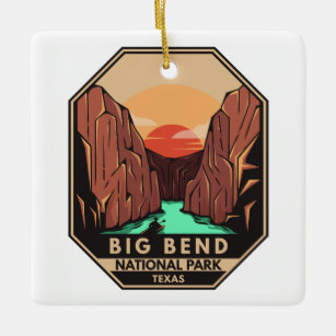Ornement En Céramique Big Bend National Park Kayak Retro Emblem