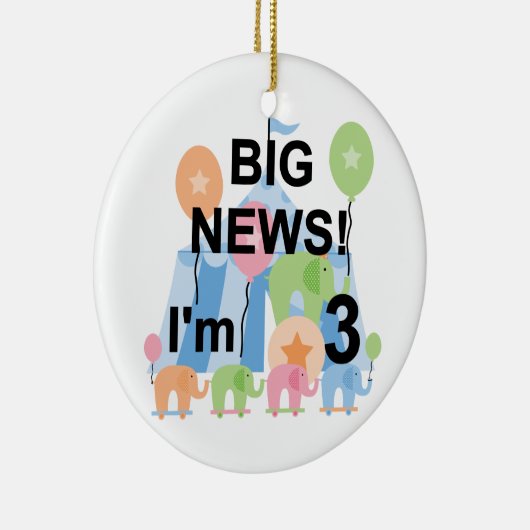 Ornement En Céramique Big News Circus 3e Anniversaire Tshirts et cadeaux (Droite)