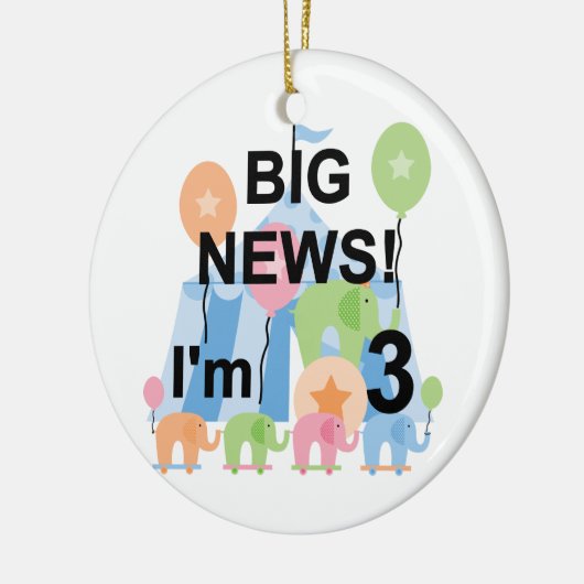 Ornement En Céramique Big News Circus 3e Anniversaire Tshirts et cadeaux (Gauche)