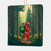 Ornement En Céramique Bigfoot Santa Claus sac de cadeaux (Gauche)