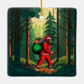 Ornement En Céramique Bigfoot Santa Claus sac de cadeaux (Dos)