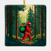 Ornement En Céramique Bigfoot Santa Claus sac de cadeaux (Devant)
