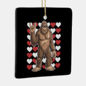 Ornement En Céramique Bigfoot Valentines Jour Coeurs Drôle Sasquatch Amo (Droite)