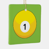 Ornement En Céramique Billard jaune numéro un (Droite)