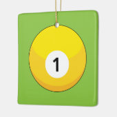 Ornement En Céramique Billard jaune numéro un (Gauche)