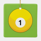 Ornement En Céramique Billard jaune numéro un (Dos)