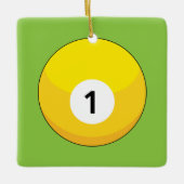 Ornement En Céramique Billard jaune numéro un (Devant)