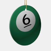 ORNEMENT EN CÉRAMIQUE BILLIARD / POOL BALL NOËL ORNAMENT 6 (SIX) (Droite)