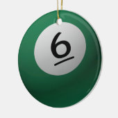 ORNEMENT EN CÉRAMIQUE BILLIARD / POOL BALL NOËL ORNAMENT 6 (SIX) (Gauche)