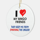 Ornement En Céramique BINGO ! Bingo conceptions pour le joueur fabuleux! (Gauche)