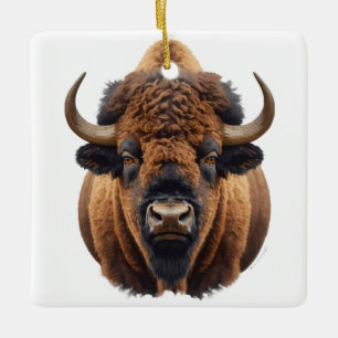 Ornement En Céramique Bison / Buffle