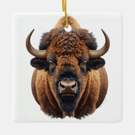 Ornement En Céramique Bison / Buffle (Devant)