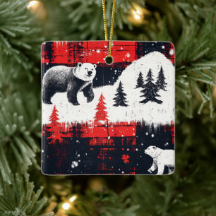 Ornement En Céramique Bison rouge Plaids Ours polaire