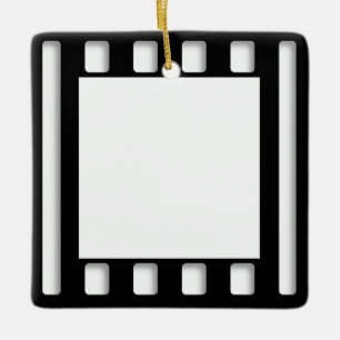Ornement En Céramique Black and White Blank Cinema Movie Frame Template