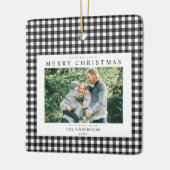 Ornement En Céramique Black and White Gingham Christmas 2 Photo (Gauche)