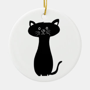 Ornement En Céramique Black Cartoon Kitty