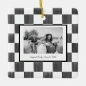 Ornement En Céramique Black Checkerboard Personalized Photo (Devant)