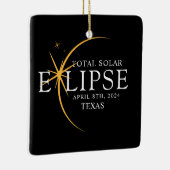 Ornement En Céramique Black & Gold 2024 Texas Total Solar Eclipse (Droite)
