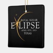 Ornement En Céramique Black & Gold 2024 Texas Total Solar Eclipse (Gauche)