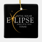 Ornement En Céramique Black & Gold 2024 Texas Total Solar Eclipse (Devant)